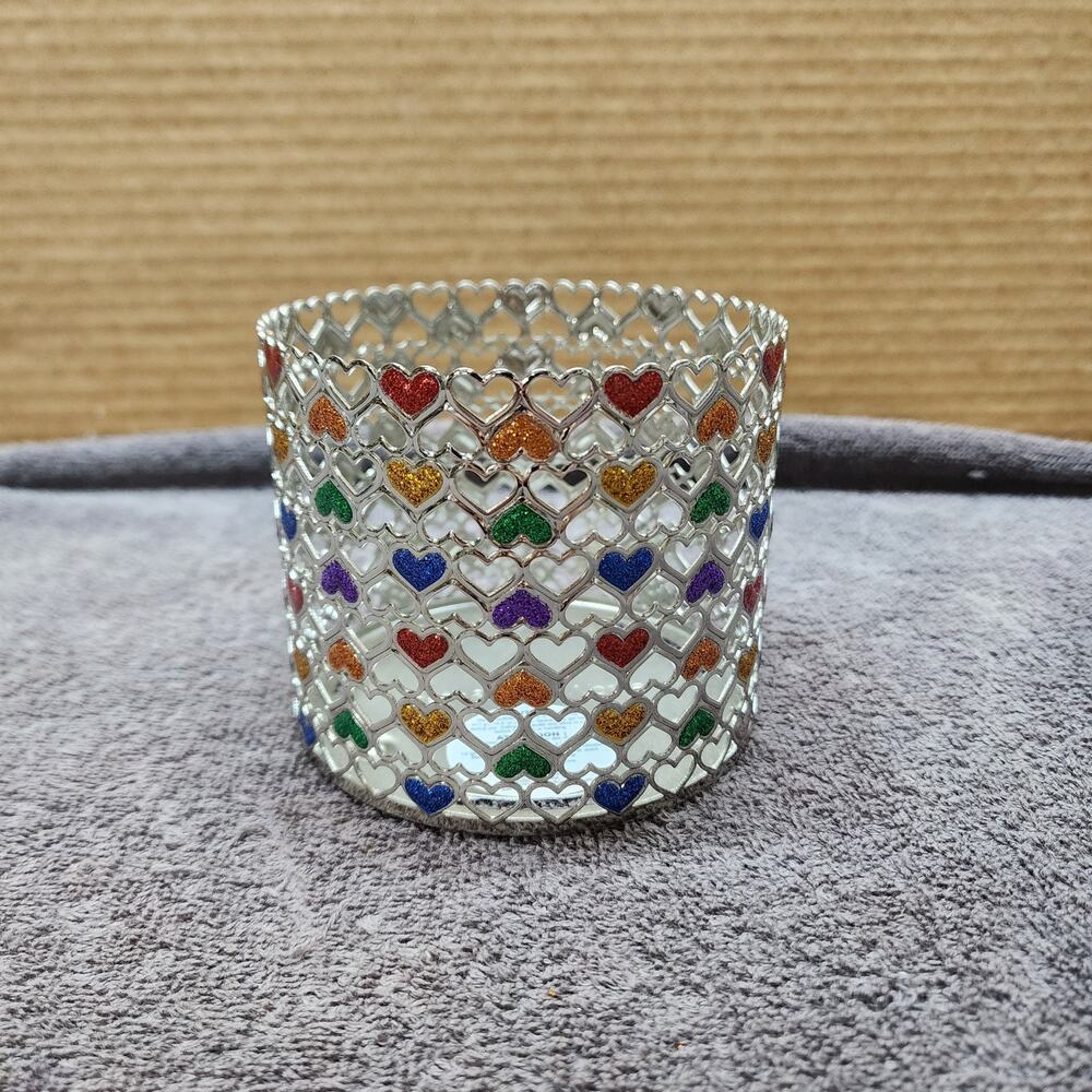 Bath & Body Works candle holder hearts multicolor X